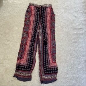 Bohemian Patterned Wide-Leg Pants